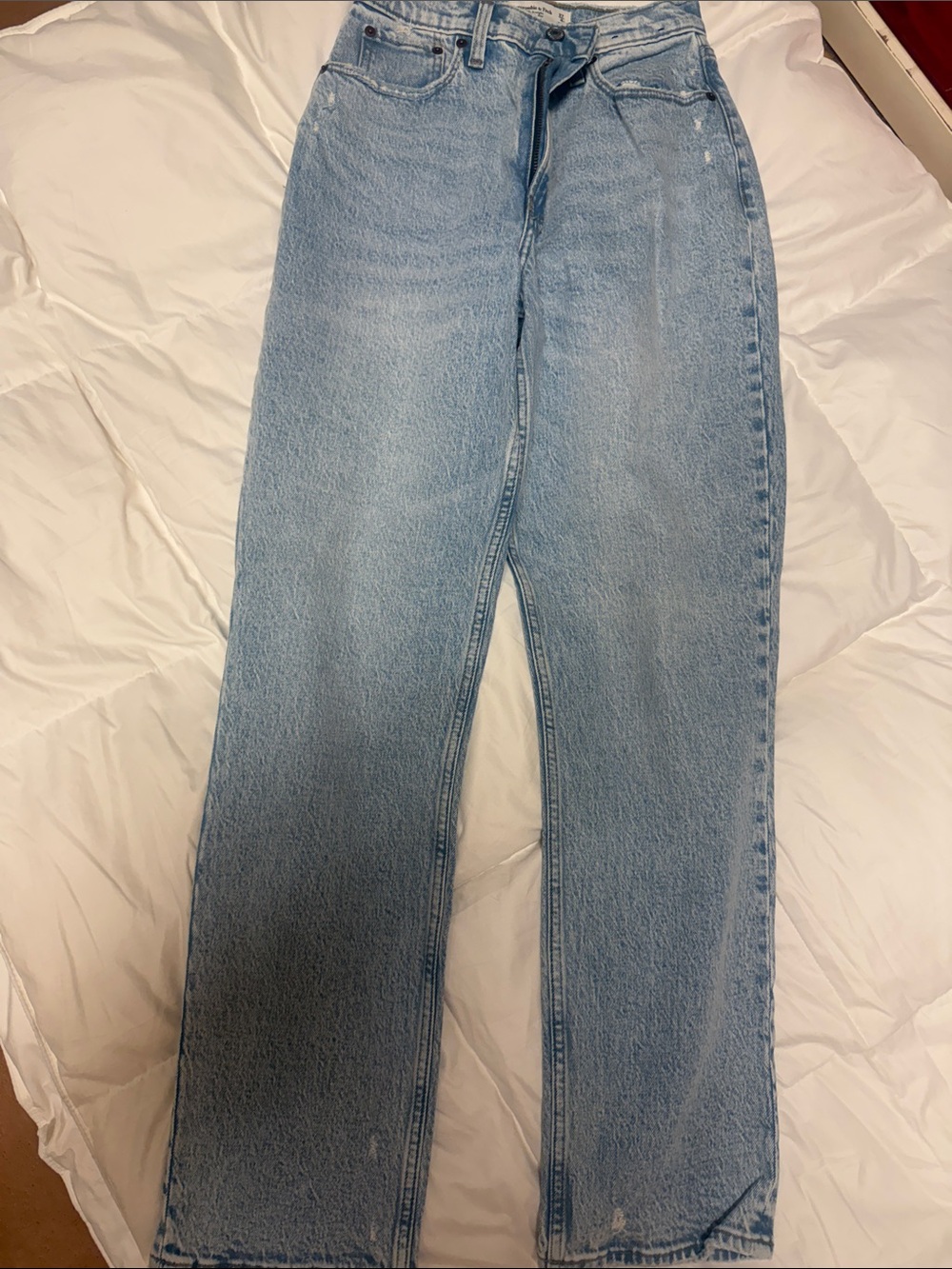 Abercrombie Light Blue High-Rise Straight Leg Jeans - Classic Women's Denim